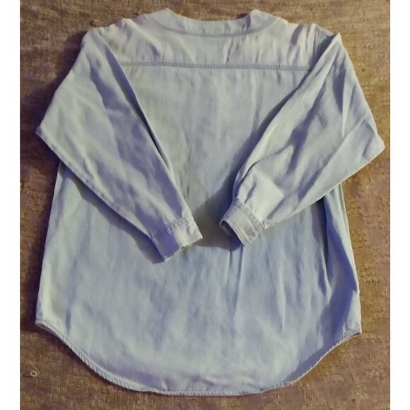 VTG Giorgio Sant Angelo Long Sleeve Women's V Neck Small Denim Button Up Shirt - Picture 5 of 10